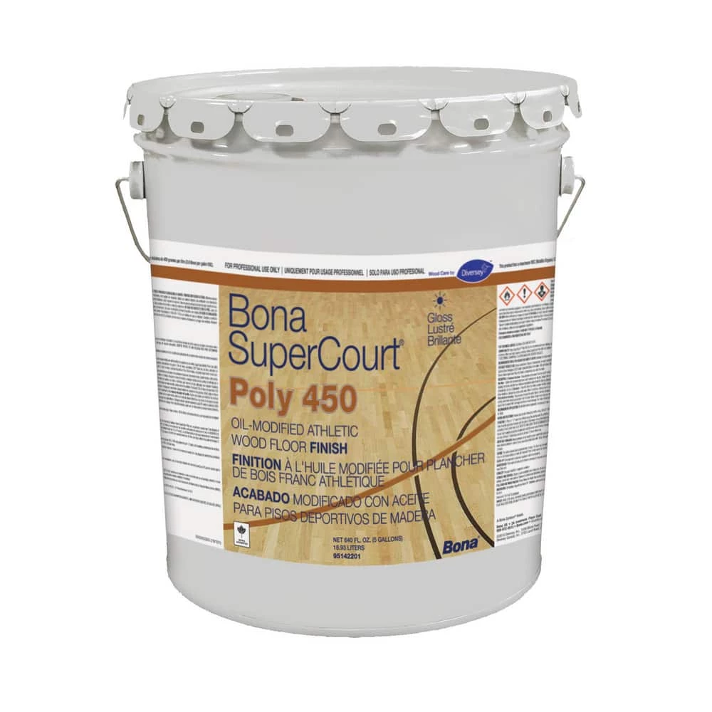 New ✔️ Diversey Bona SuperCourt® Poly 450 5 gal Polyurethane Wood Floor Finish ❤️ 1 New ✔️ Diversey Bona SuperCourt® Poly 450 5 gal Polyurethane Wood Floor Finish ❤️