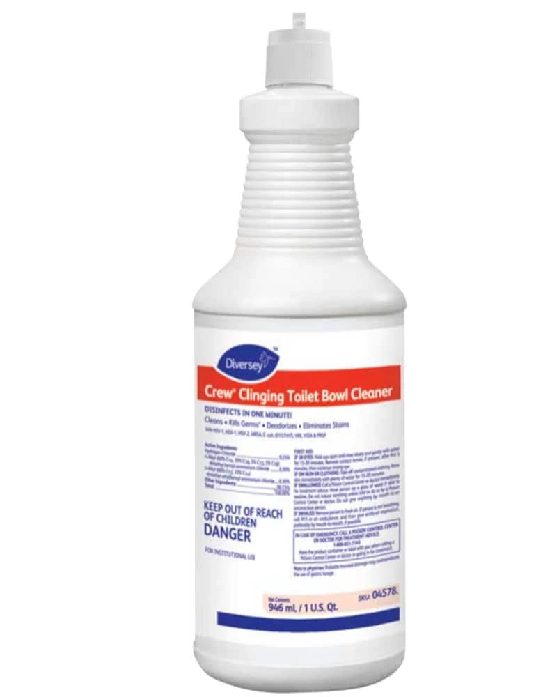 Outlet 💯 Diversey Crew® 32 oz. Clinging Toilet Bowl Cleaner, Floral Scent, 12 Per Case 💯 1 Outlet 💯 Diversey Crew® 32 oz. Clinging Toilet Bowl Cleaner, Floral Scent, 12 Per Case 💯